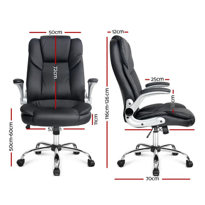 Artiss Executive Office Chair Leather Tilt Black - Mekamart Australia
