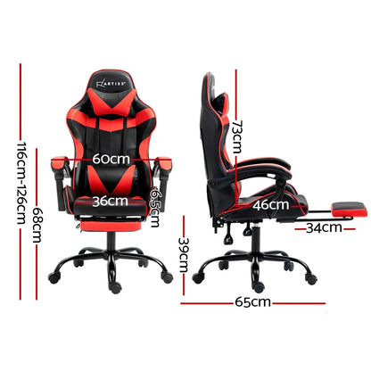 Artiss Gaming Office Chair Recliner Footrest Red - Mekamart Australia