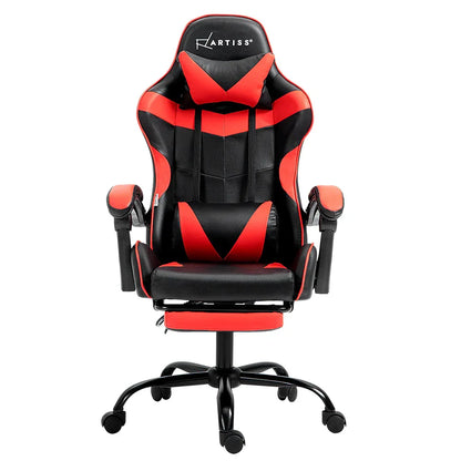 Artiss Gaming Office Chair Recliner Footrest Red - Mekamart Australia