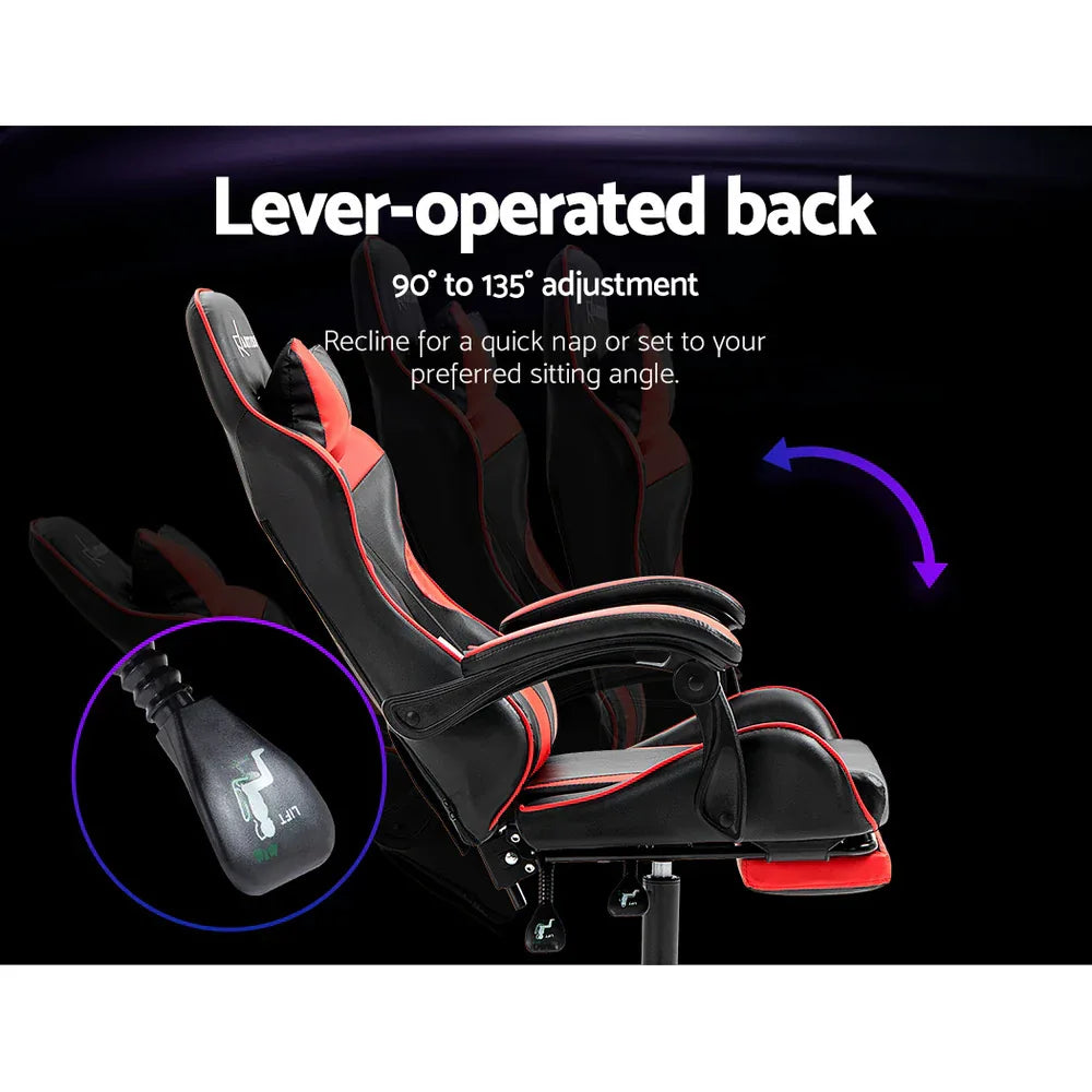 Artiss Gaming Office Chair Recliner Footrest Red - Mekamart Australia