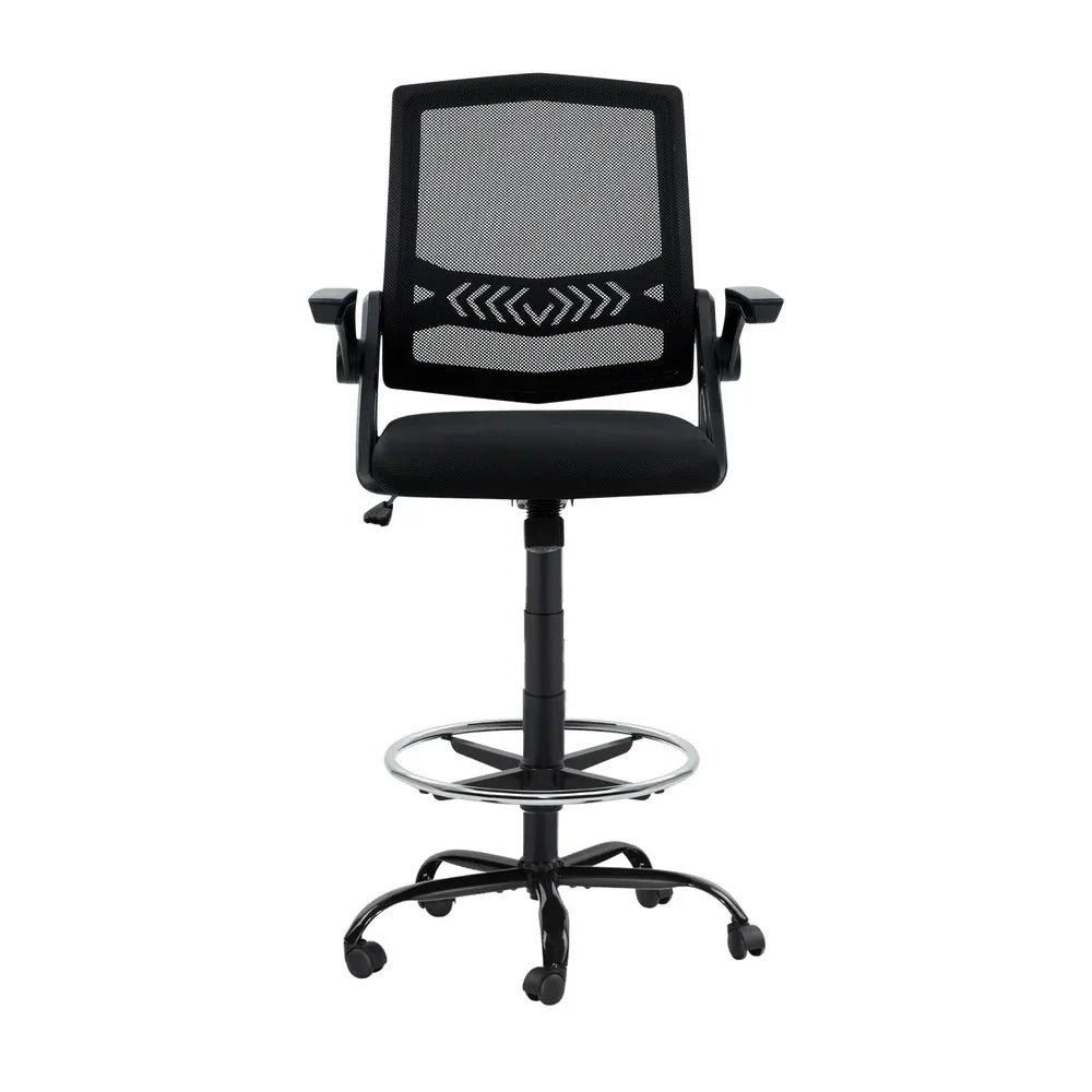 Artiss Office Chair Drafting Stool Mesh Chairs Black - Mekamart Australia