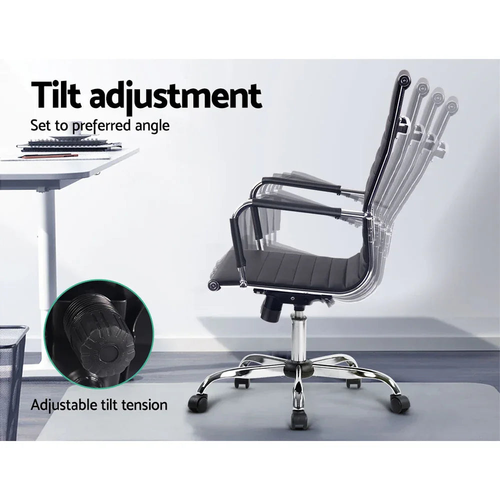 Artiss Office Chair Conference Chairs PU Leather High Back Black - Mekamart Australia