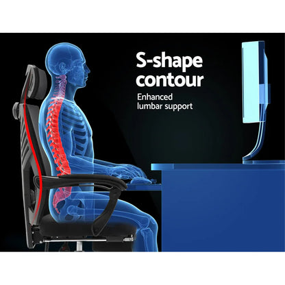 Artiss Mesh Office Chair Recliner Black - Mekamart Australia