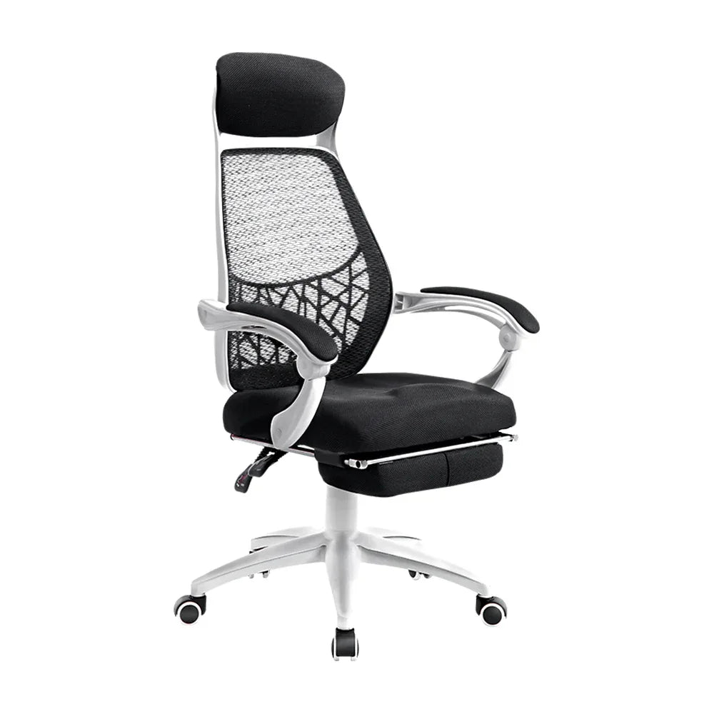Artiss Mesh Office Chair Recliner Black White - Mekamart Australia