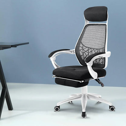Artiss Mesh Office Chair Recliner Black White - Mekamart Australia