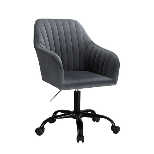 Artiss Office Chair Velvet Seat Dark Grey - Mekamart Australia