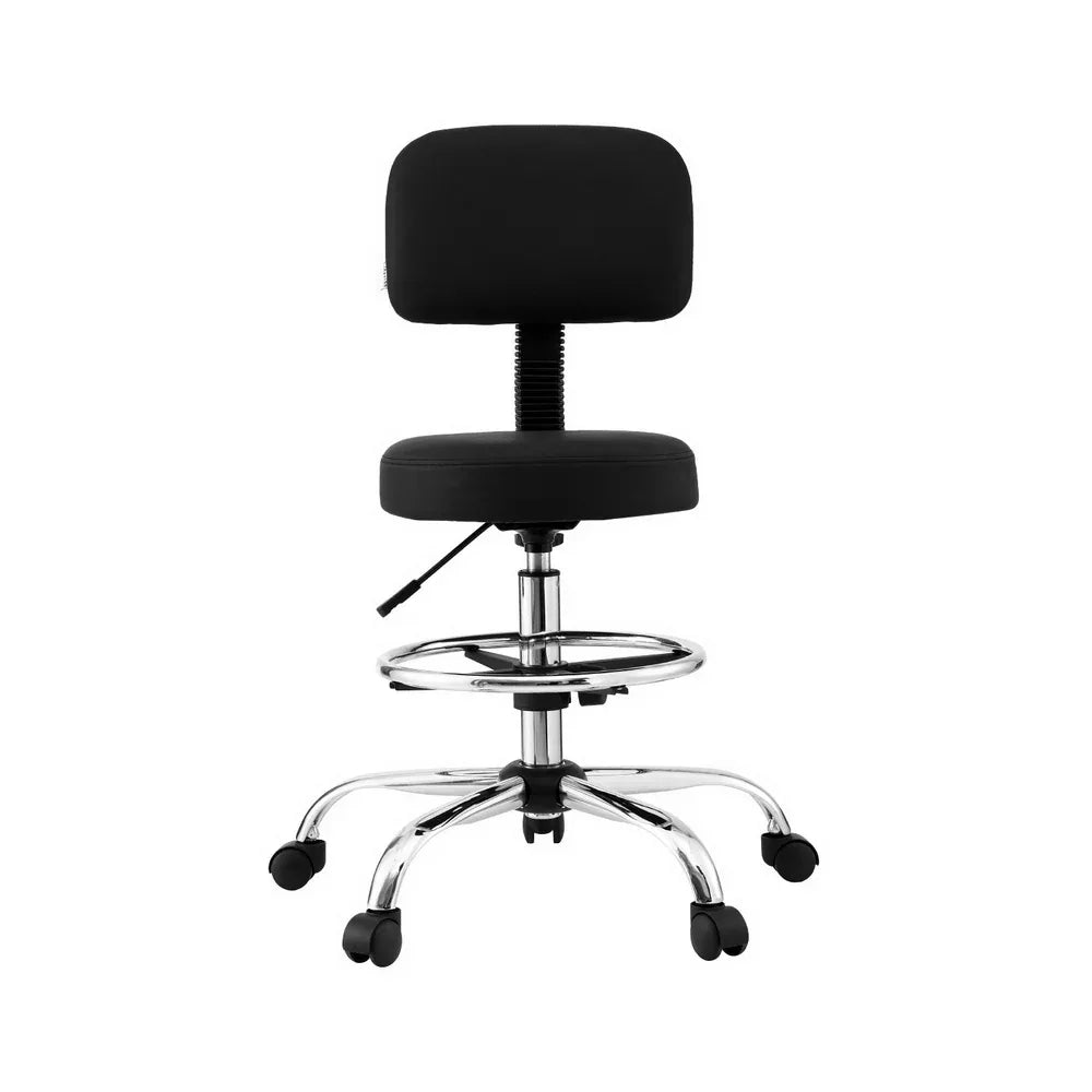 Artiss Office Chair Drafting Computer Standing Desk Chairs Ergonomic PU Black - Mekamart Australia