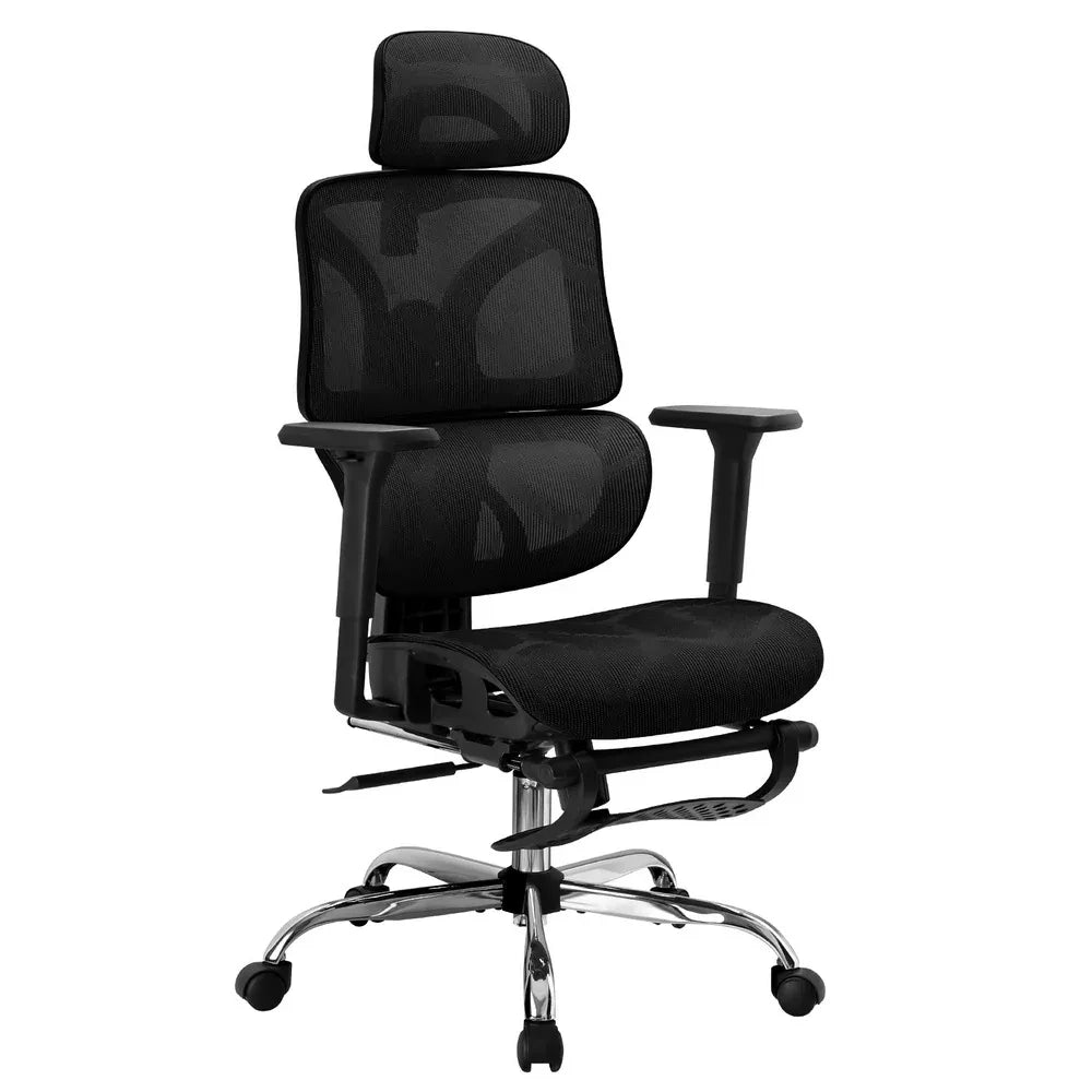 Artiss Ergonomic Office Chair Footrest Black - Mekamart Australia