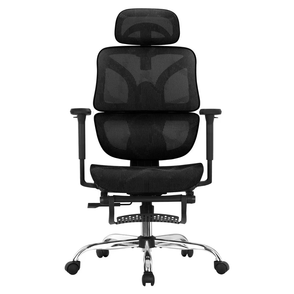 Artiss Ergonomic Office Chair Footrest Black - Mekamart Australia
