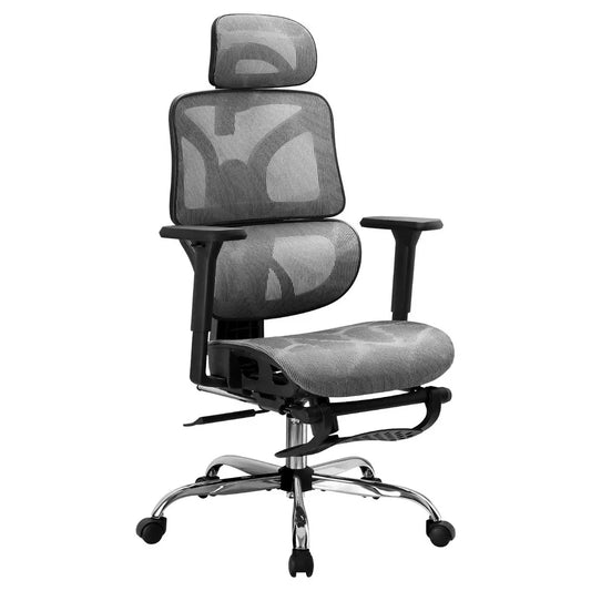 Artiss Ergonomic Office Chair Footrest Grey - Mekamart Australia