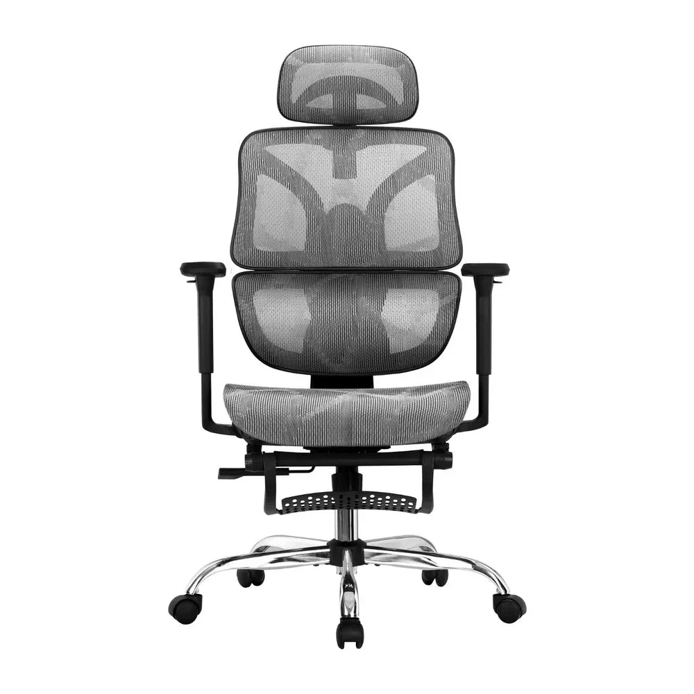 Artiss Ergonomic Office Chair Footrest Grey - Mekamart Australia