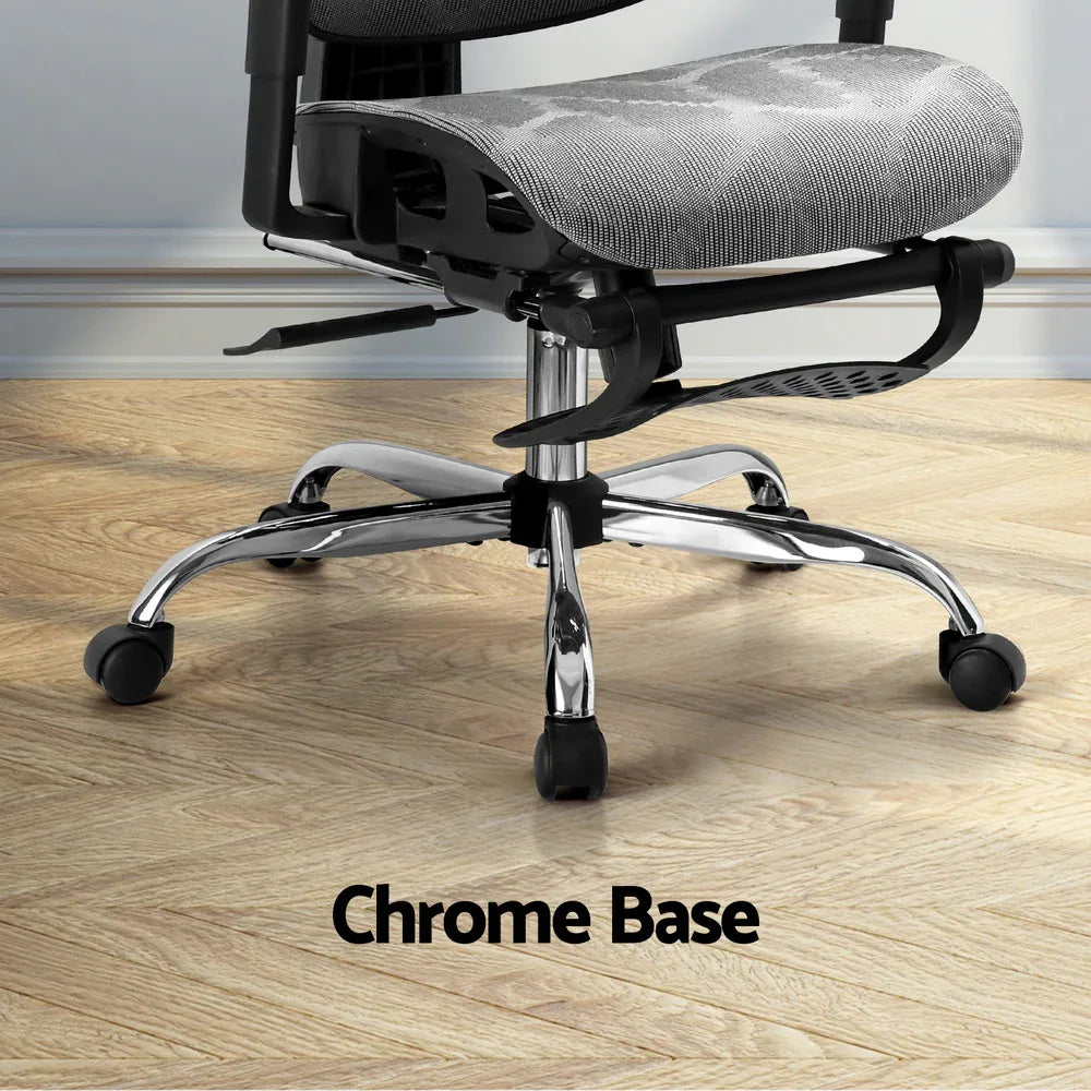 Artiss Ergonomic Office Chair Footrest Grey - Mekamart Australia