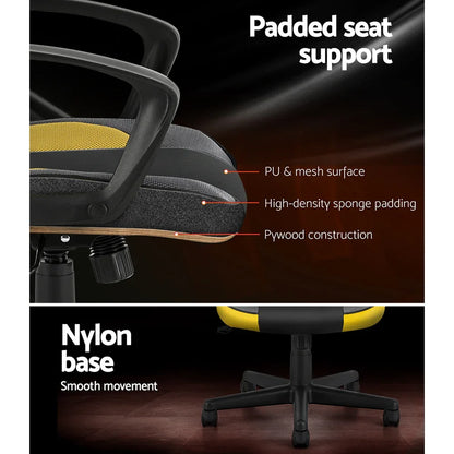 Artiss Gaming Office Chair Computer Executive Racing Chairs High Back Yellow - Mekamart Australia