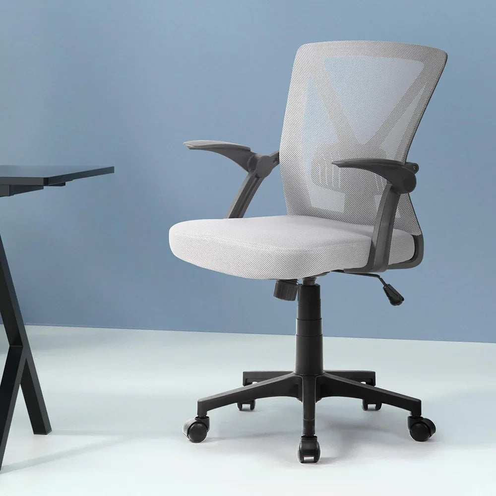 Artiss Mesh Office Chair Mid Back Grey - Mekamart Australia