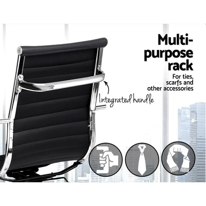 Artiss Office Chair Drafting Stool Leather Chairs Black - Mekamart Australia