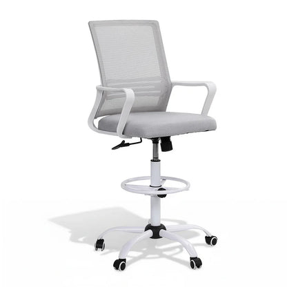 Artiss Office Chair Drafting Chairs Stool Computer Desk Studios Mesh White - Mekamart Australia