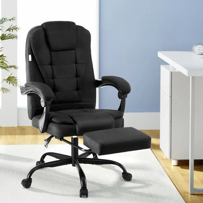 Artiss Office Chair Executive Fabric Seat Racing Computer Desk Chairs Footrest - Mekamart Australia