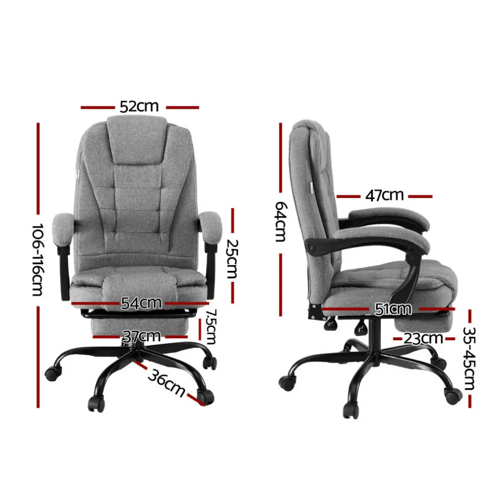 Artiss Office Chair Executive Fabric Seat Racing Computer Desk Chairs Footrest - Mekamart Australia