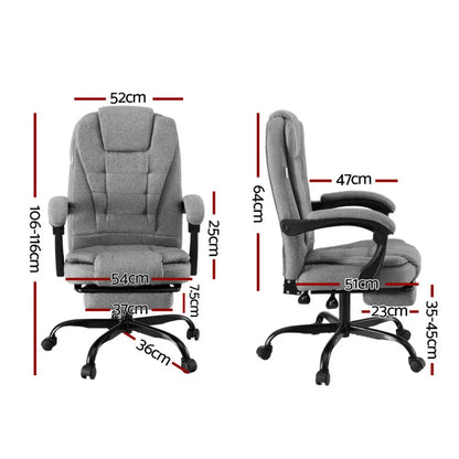 Artiss Office Chair Executive Fabric Seat Racing Computer Desk Chairs Footrest - Mekamart Australia