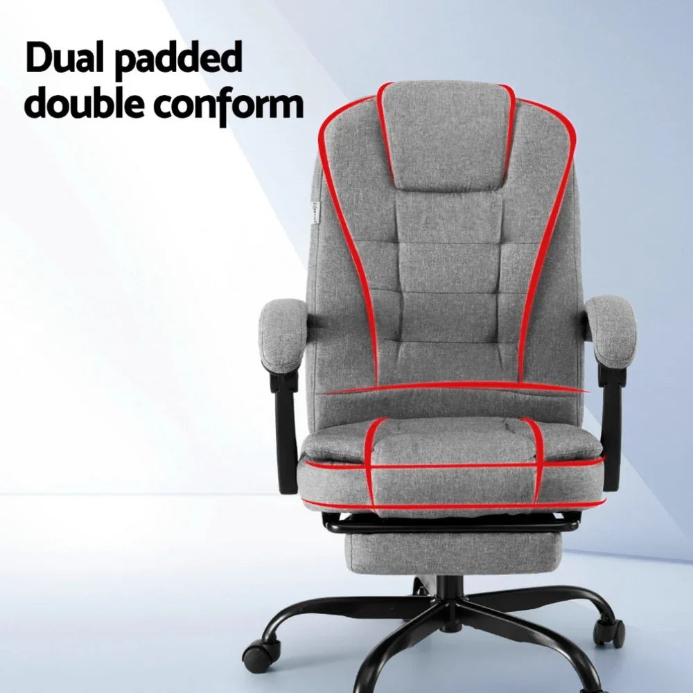 Artiss Office Chair Executive Fabric Seat Racing Computer Desk Chairs Footrest - Mekamart Australia