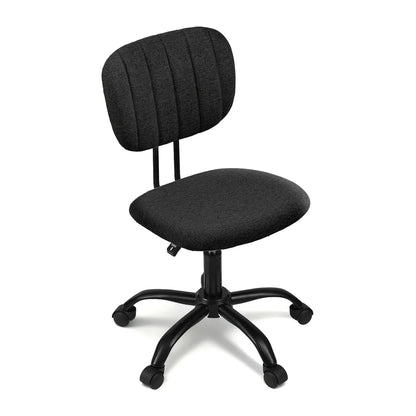 Artiss Armless Office Chair with Wheels, Ergonomic 360° Swivel Home Office Desk Chair, Height Adjustable Computer Task Chair with Fabric Back and Seat for Small Space, Black - Mekamart Australia