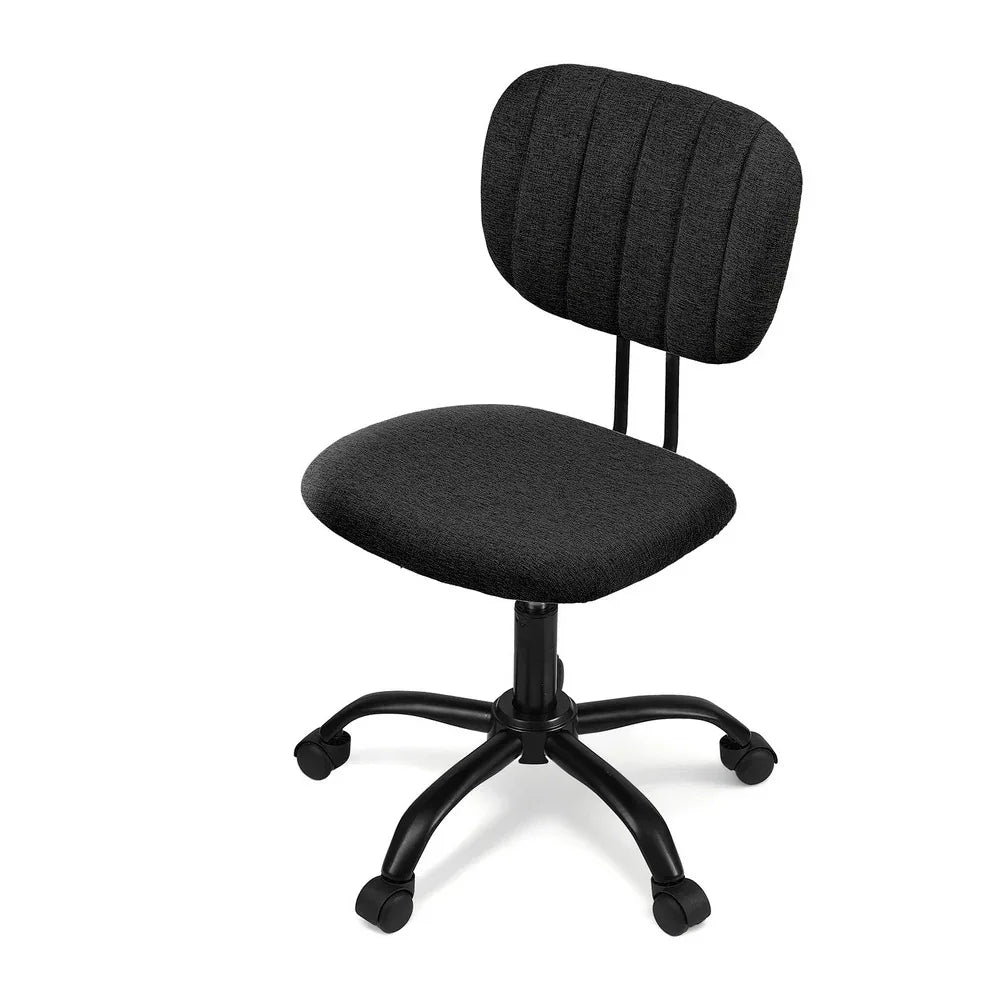 Artiss Armless Office Chair with Wheels, Ergonomic 360° Swivel Home Office Desk Chair, Height Adjustable Computer Task Chair with Fabric Back and Seat for Small Space, Black - Mekamart Australia