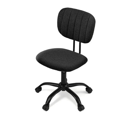 Artiss Armless Office Chair with Wheels, Ergonomic 360° Swivel Home Office Desk Chair, Height Adjustable Computer Task Chair with Fabric Back and Seat for Small Space, Black - Mekamart Australia