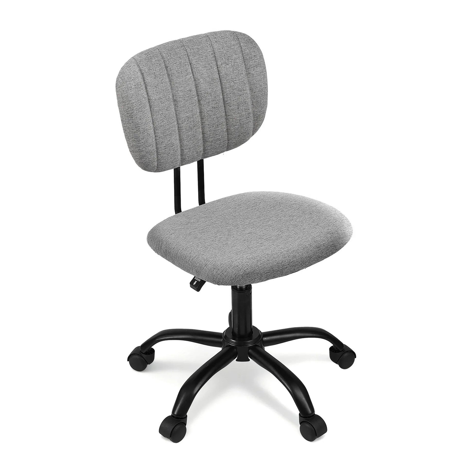 Artiss Armless Office Chair with Wheels, Ergonomic 360° Swivel Home Office Desk Chair, Height Adjustable Computer Task Chair with Fabric Back and Seat for Small Space, Grey - Mekamart Australia