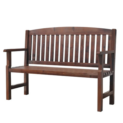 Gardeon Outdoor Garden Bench Wooden 2 Seater Lounge Chair Patio Furniture Brown - Mekamart Australia