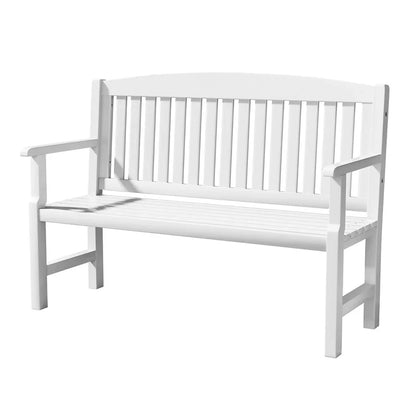 Gardeon Outdoor Garden Bench Wooden 2 Seater Lounge Chair Patio Furniture White - Mekamart Australia
