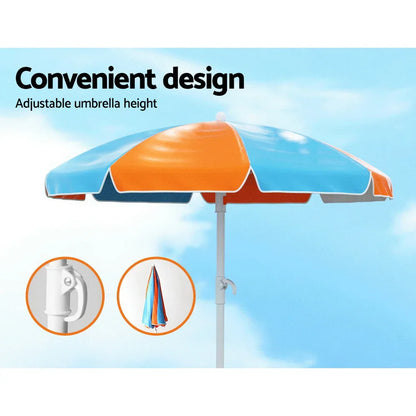 Keezi Kids Outdoor Table and Chairs Picnic Bench Umbrella Set Water Sand Pit Box - Mekamart Australia