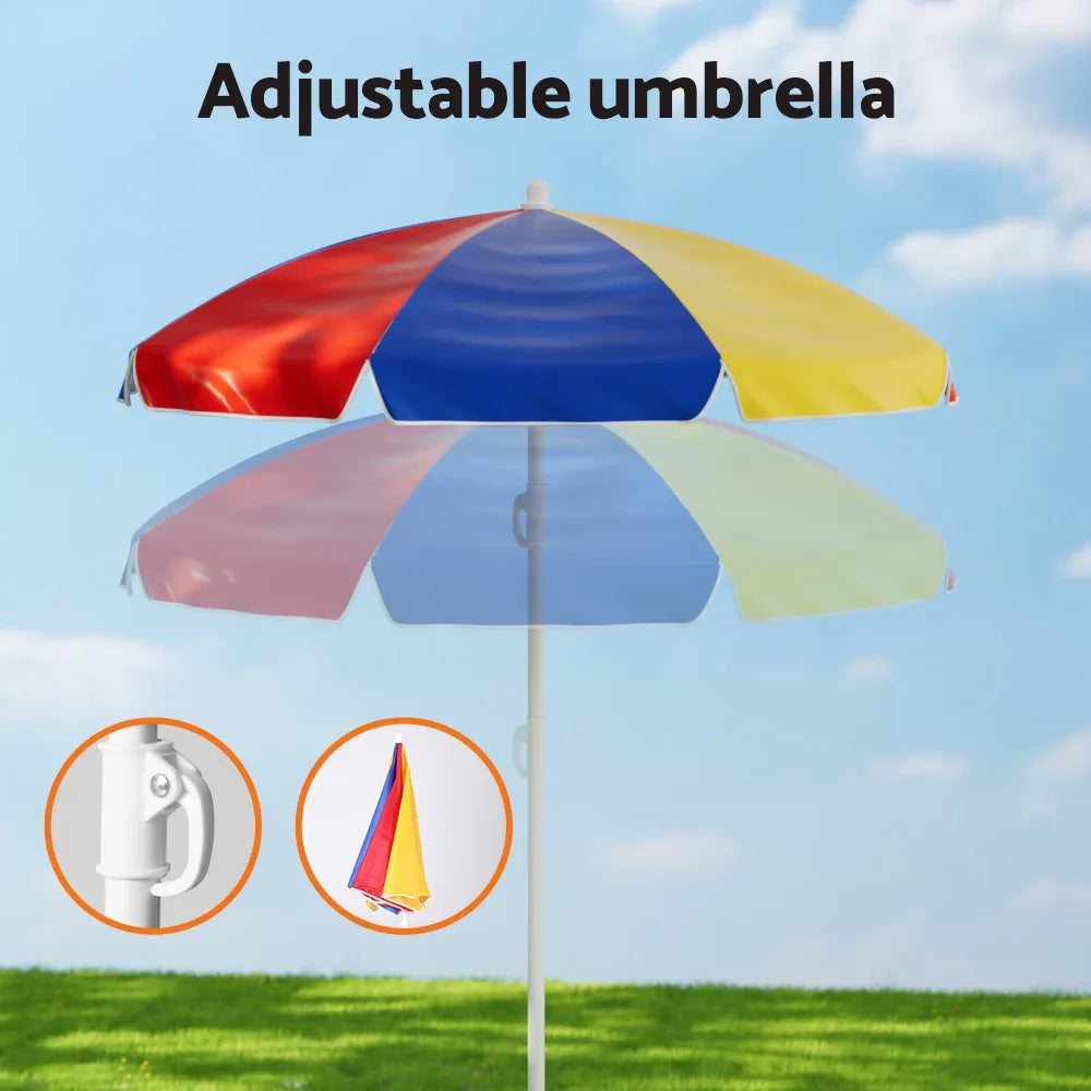 Keezi Kids Outdoor Table and Chairs Set Picnic Bench Umbrella Children Indoor - Mekamart Australia