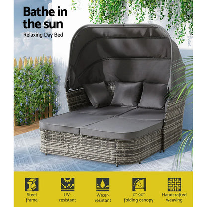 Gardeon Outdoor Sun Lounge Setting Patio Furniture Wicker Sofa Garden Day Bed - Mekamart Australia