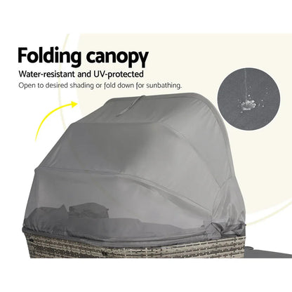 Gardeon Outdoor Sun Lounge Setting Patio Furniture Wicker Sofa Garden Day Bed - Mekamart Australia