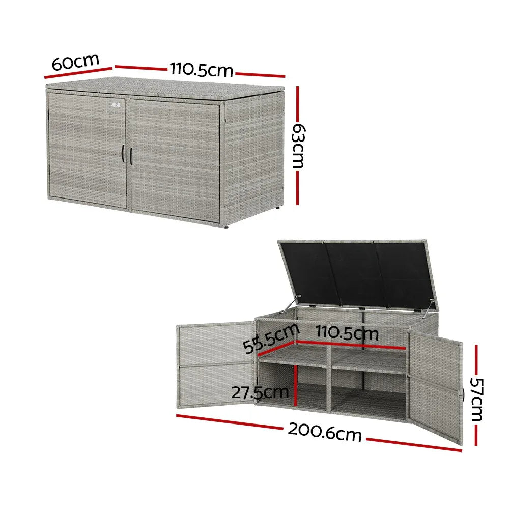 Gardeon Outdoor Storage Cabinet Box Deck Wicker Shelf Chest Garden Shed Tools - Mekamart Australia