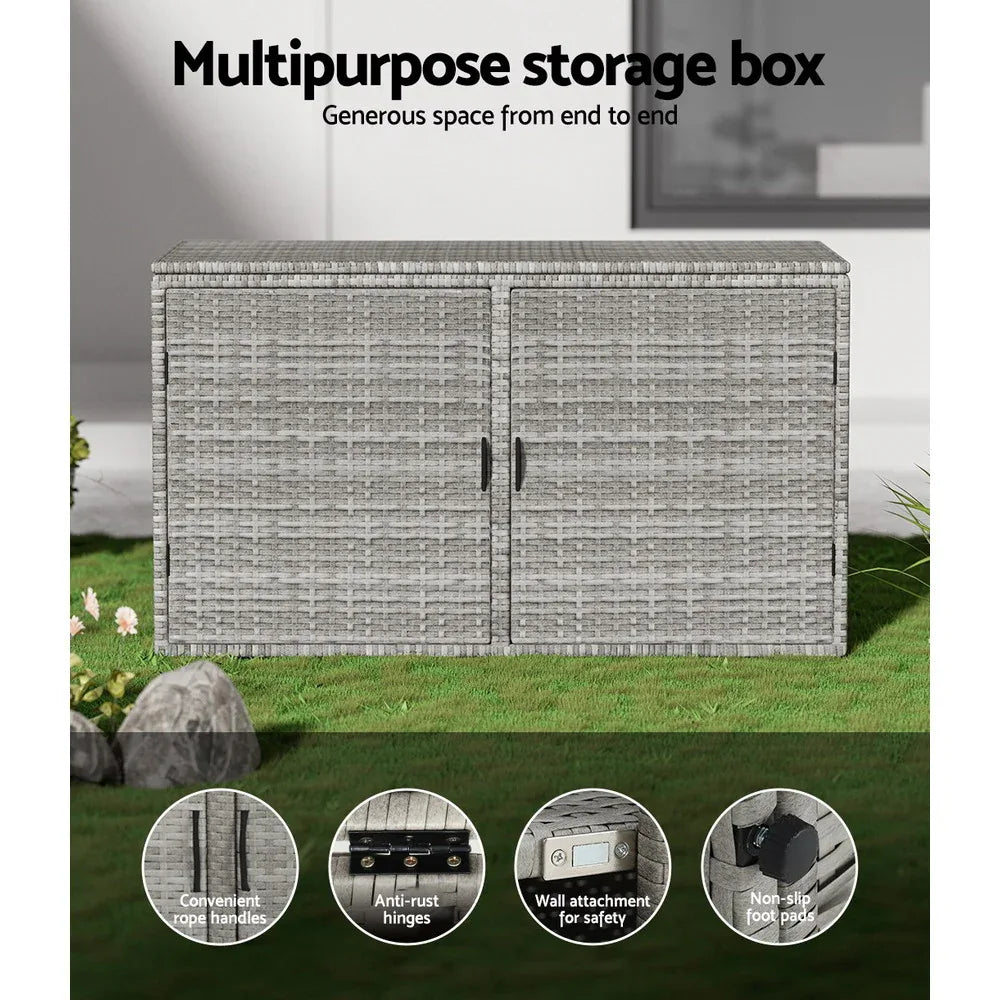 Gardeon Outdoor Storage Cabinet Box Deck Wicker Shelf Chest Garden Shed Tools - Mekamart Australia