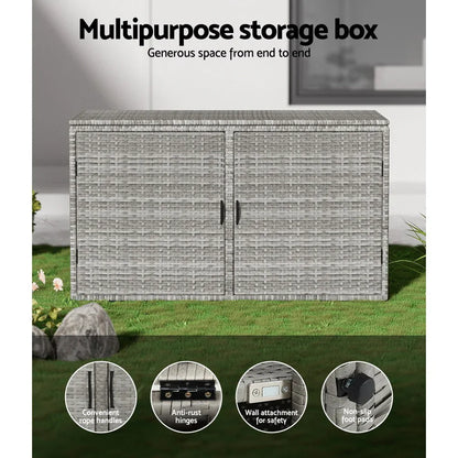 Gardeon Outdoor Storage Cabinet Box Deck Wicker Shelf Chest Garden Shed Tools - Mekamart Australia