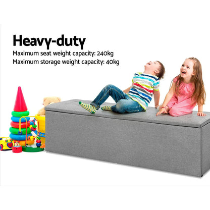 Artiss Storage Ottoman Blanket Box 140cm Linen Grey - Mekamart Australia