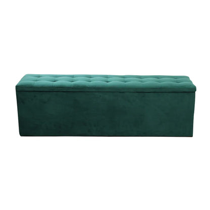 Artiss Storage Ottoman Blanket Box 140cm Velvet Green - Mekamart Australia