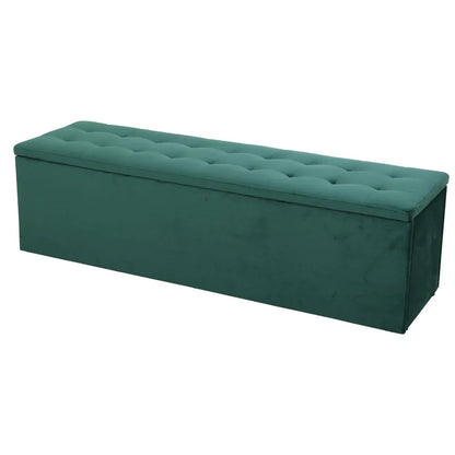 Artiss Storage Ottoman Blanket Box 140cm Velvet Green - Mekamart Australia