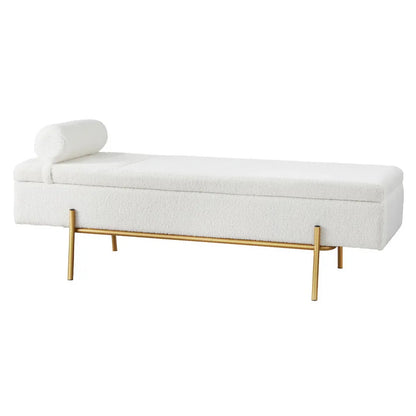 Artiss Storage Ottoman Bed 140cm Pillow Boucle Fabric - Mekamart Australia