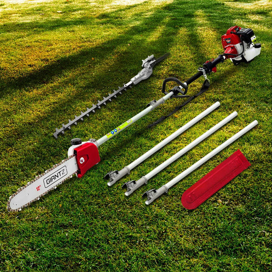 Giantz 62CC Pole Chainsaw Hedge Trimmer 12in Chain Saw 4.3m Long Reach - Mekamart Australia