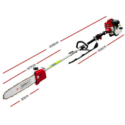 Giantz 62CC Pole Chainsaw Hedge Trimmer Brush Cutter Whipper Saw Snipper 7-in-1 - Mekamart Australia