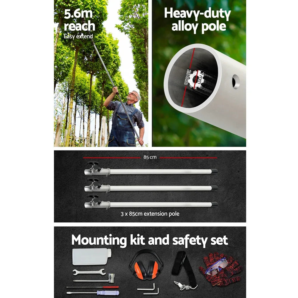 Giantz 62CC Pole Chainsaw Hedge Trimmer Brush Cutter Whipper Saw Snipper 7-in-1 - Mekamart Australia