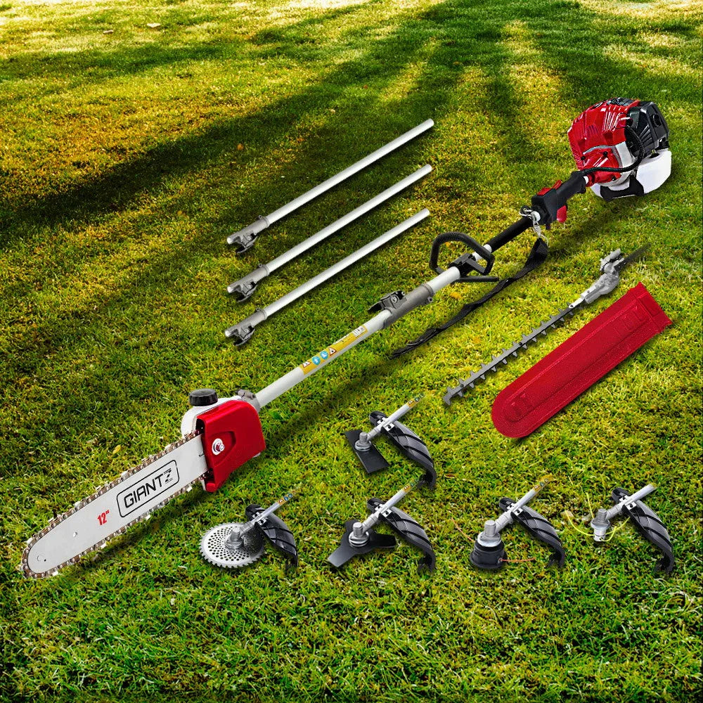 Giantz 65CC Pole Chainsaw Hedge Trimmer Brush Cutter Whipper Saw Snipper 7-in-1 - Mekamart Australia