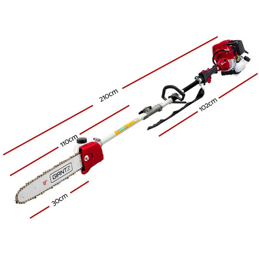 Giantz 65CC Pole Chainsaw Hedge Trimmer Brush Cutter Whipper Saw Snipper 7-in-1 - Mekamart Australia