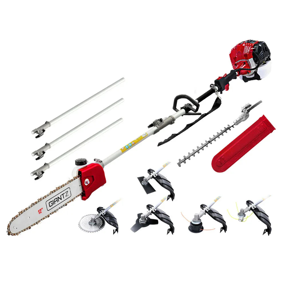 Giantz 65CC Pole Chainsaw Hedge Trimmer Brush Cutter Whipper Saw Snipper 7-in-1 - Mekamart Australia