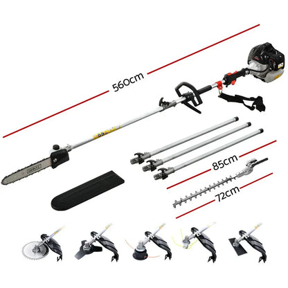 Giantz 65CC Pole Chainsaw Petrol Brush Cutter Whipper Snipper Hedge Trimmer - Mekamart Australia
