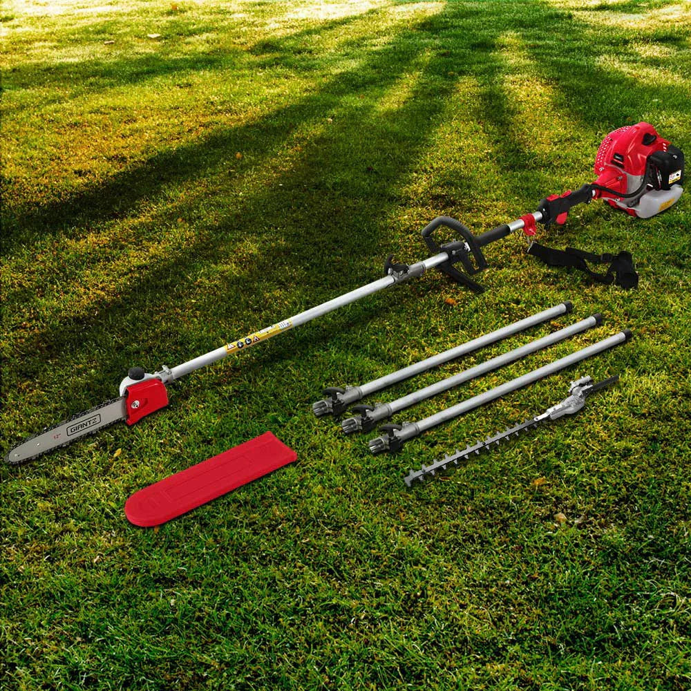 Giantz 62CC Pole Chainsaw Hedge Trimmer 12in Chain Saw 5.6m Long Reach Red - Mekamart Australia