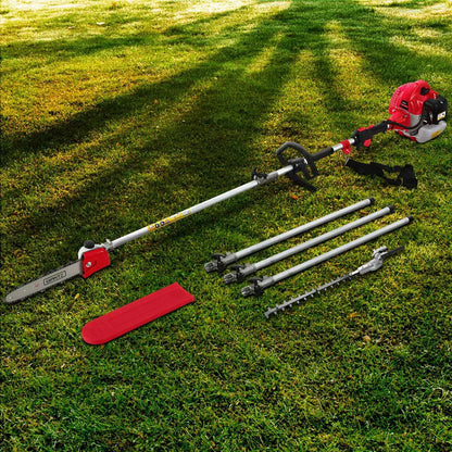 Giantz 62CC Pole Chainsaw Hedge Trimmer 12in Chain Saw 5.6m Long Reach Red - Mekamart Australia